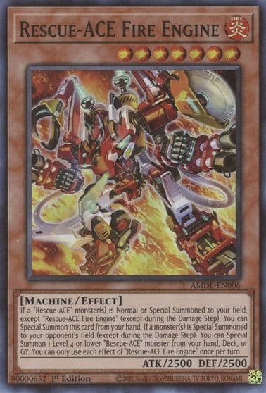 Rescue ACE Fire Engine Amazing Defenders Yu-Gi-Oh! card
