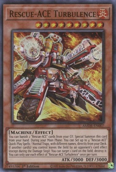Rescue ACE Turbulence Amazing Defenders Yu-Gi-Oh! card