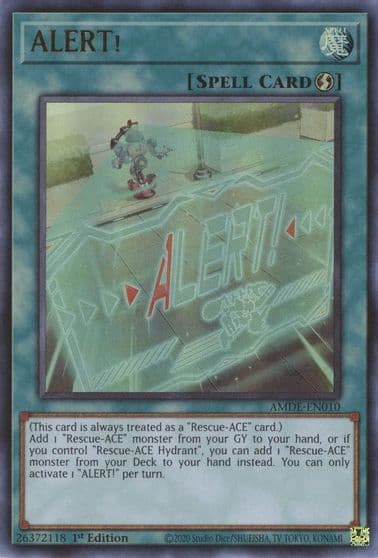 ALERT Amazing Defenders Yu-Gi-Oh! card