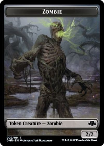 Zombie Saproling Double sided Token Dominaria Remastered Magic card