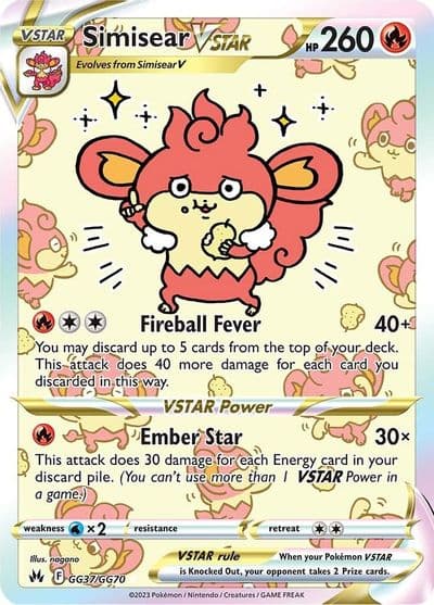 Simisear VSTAR SWSH: Crown Zenith: Galarian Gallery Pokemon card