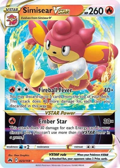 Simisear VSTAR SWSH: Crown Zenith Pokemon card