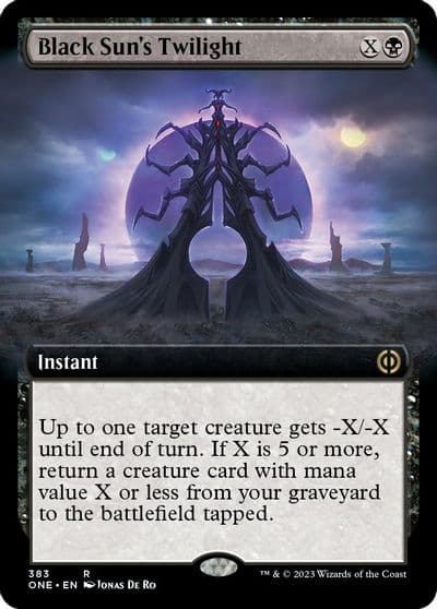 Black Suns Twilight Extended Art Phyrexia: All Will Be One Magic card
