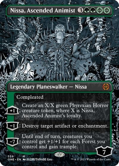Nissa Ascended Animist Borderless Phyrexia: All Will Be One Magic card