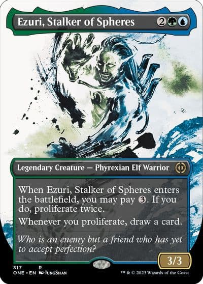 Ezuri Stalker of Spheres Showcase Phyrexia: All Will Be One Magic card
