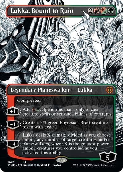 Lukka Bound to Ruin Borderless Phyrexia: All Will Be One Magic card
