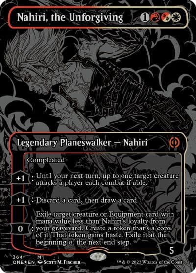 Nahiri the Unforgiving Oil Slick Raised Foil Phyrexia: All Will Be One Magic card