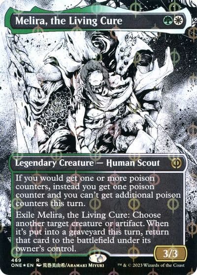 Melira the Living Cure Borderless Step and Compleat Foil Phyrexia: All Will Be One Magic card