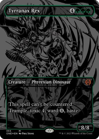 Tyrranax Rex Oil Slick Raised Foil Phyrexia: All Will Be One Magic card