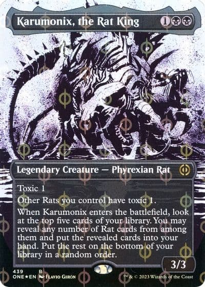 Karumonix the Rat King Showcase Step and Compleat Foil Phyrexia: All Will Be One Magic card
