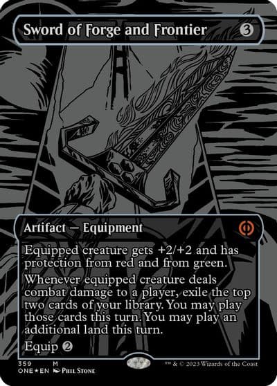 Sword of Forge and Frontier Oil Slick Raised Foil Phyrexia: All Will Be One Magic card