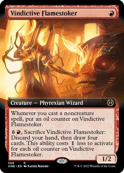 Vindictive Flamestoker Extended Art Phyrexia: All Will Be One Magic card