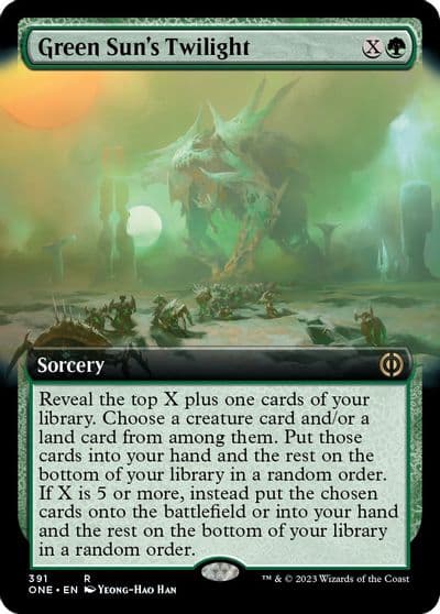 Green Suns Twilight Extended Art Phyrexia: All Will Be One Magic card