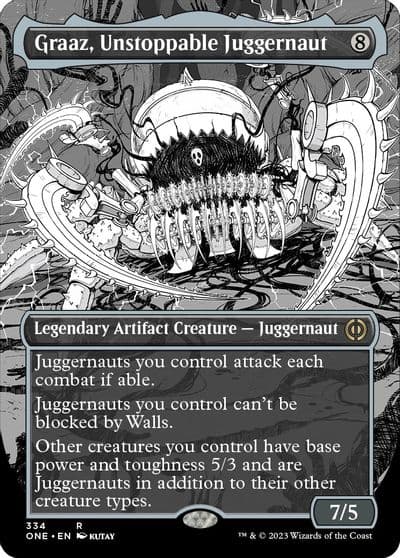 Graaz Unstoppable Juggernaut Borderless Phyrexia: All Will Be One Magic card