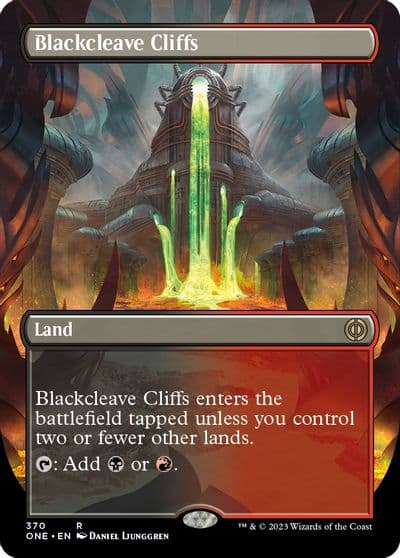 Blackcleave Cliffs Borderless Phyrexia: All Will Be One Magic card