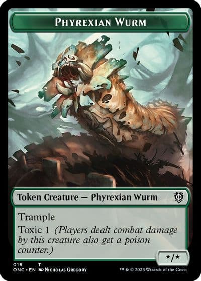 Phyrexian Wurm Phyrexian Horror Double Sided Token Commander: Phyrexia: All Will Be One Magic card
