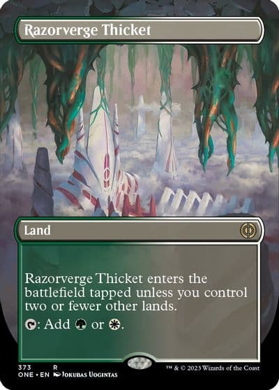 Razorverge Thicket Borderless Phyrexia: All Will Be One Magic card
