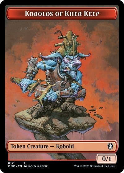 Kobolds of Kher Keep Dragon Double Sided Token Commander: Phyrexia: All Will Be One Magic card