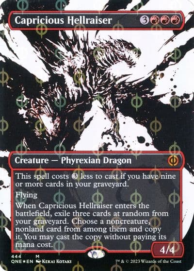 Capricious Hellraiser Showcase Step and Compleat Foil Phyrexia: All Will Be One Magic card
