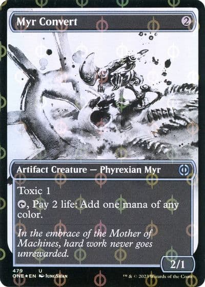 Myr Convert Showcase Step and Compleat Foil Phyrexia: All Will Be One Magic card