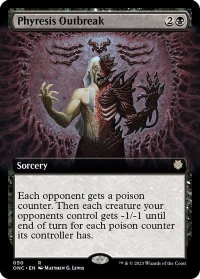 Phyresis Outbreak Extended Art Commander: Phyrexia: All Will Be One Magic card