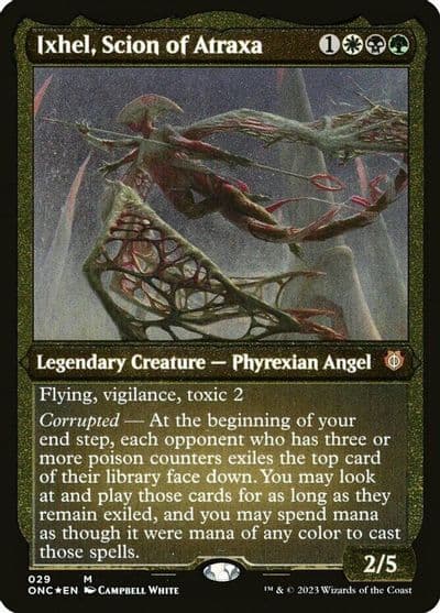 Ixhel Scion of Atraxa Display Commander Foil Etched Thick Stock Commander: Phyrexia: All Will Be One Magic card