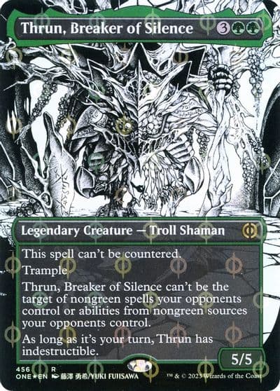 Thrun Breaker of Silence Borderless Step and Compleat Foil Phyrexia: All Will Be One Magic card