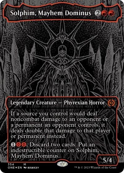 Solphim Mayhem Dominus Oil Slick Raised Foil Phyrexia: All Will Be One Magic card