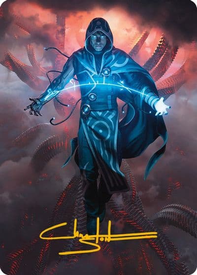 Jace the Perfected Mind Art Card 15 81 Gold Stamped Signature Art Series: Phyrexia: All Will Be One Magic card