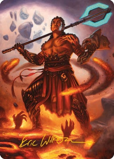 Koth Fire of Resistance Art Card Gold Stamped Signature Art Series: Phyrexia: All Will Be One Magic card