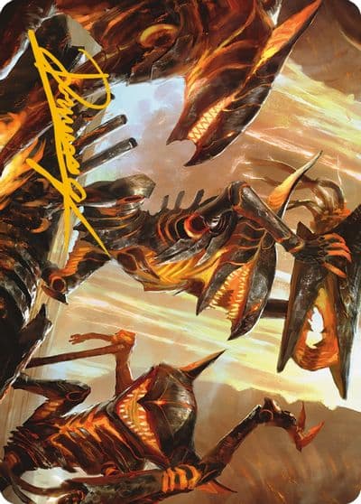Gleeful Demolition Art Card Gold Stamped Signature Art Series: Phyrexia: All Will Be One Magic card
