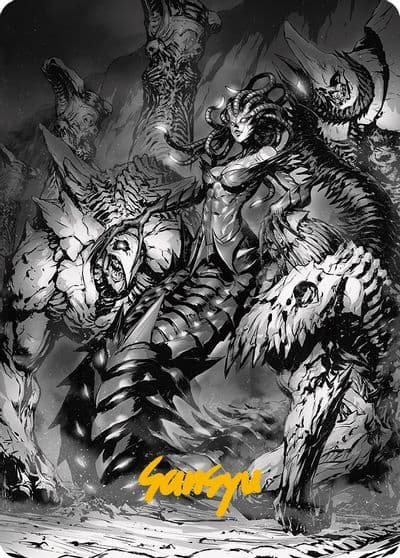 Vraska Betrayals Sting Art Card Gold Stamped Signature Art Series: Phyrexia: All Will Be One Magic card