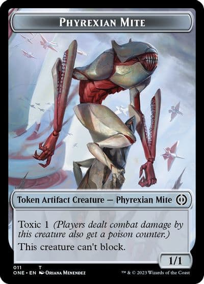 Phyrexian Mite 011 Phyrexian Horror 004 Double sided Token Phyrexia: All Will Be One Magic card