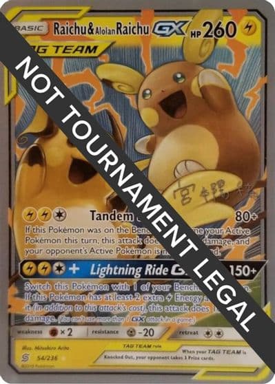 Raichu & Alolan Raichu GX - 2019 (Haruki Miyamoto) World Championship Decks Pokemon card