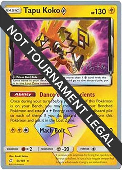 Tapu Koko Prism Star - 2019 (Haruki Miyamoto) World Championship Decks Pokemon card