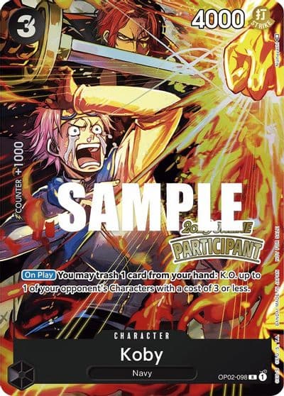 Koby Online Regional 2023 Participant One Piece Promotion Cards One Piece card