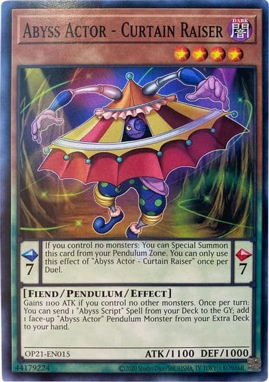 Abyss Actor Curtain Raiser OTS Tournament Pack 21 Yu-Gi-Oh! card