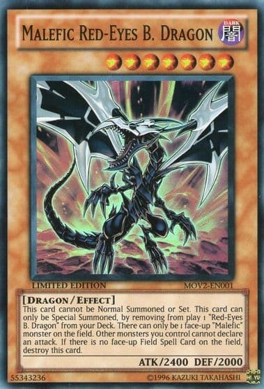 Malefic Red Eyes B Dragon Super Rare Bonds Beyond Time Movie Pack Yu-Gi-Oh! card