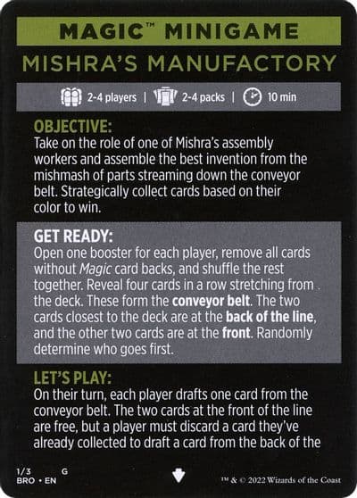 Magic Minigame Mishras Manufactory The Brothers' War Magic card