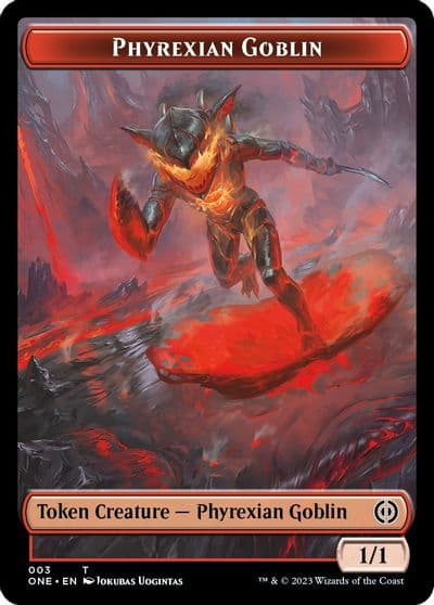 Phyrexian Goblin Poison Counter Double Sided Token Phyrexia: All Will Be One Magic card