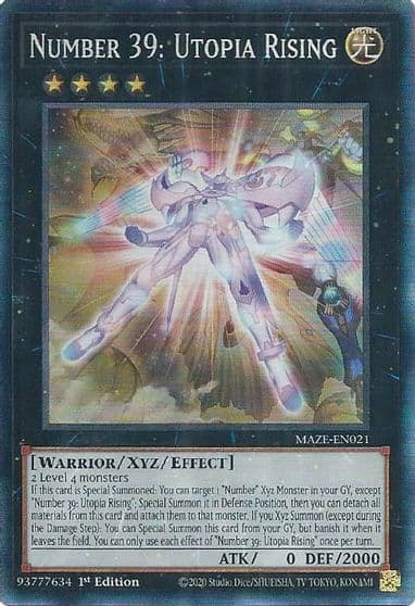 Number 39 Utopia Rising CR Maze of Memories Yu-Gi-Oh! card