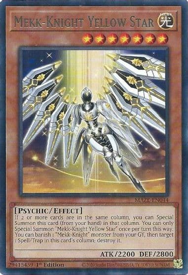 Mekk Knight Yellow Star Maze of Memories Yu-Gi-Oh! card