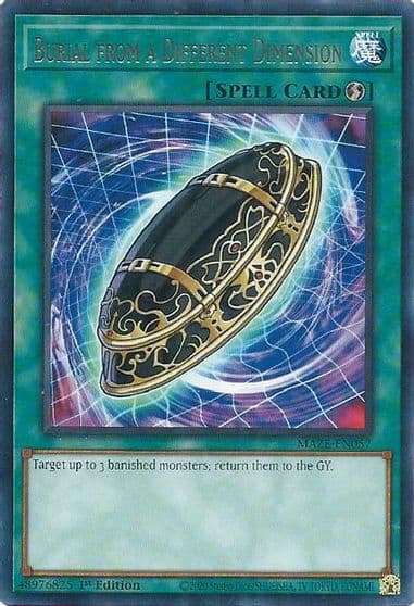 Burial from a Different Dimension Maze of Memories Yu-Gi-Oh! card