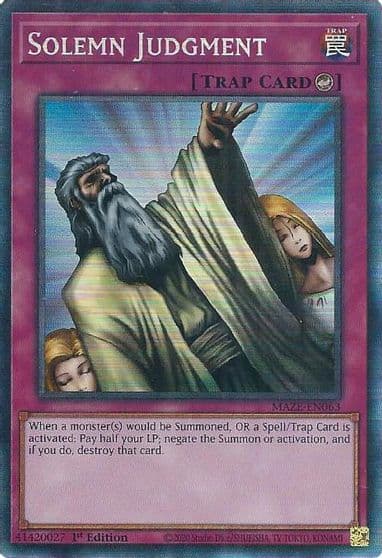 Solemn Judgment CR Maze of Memories Yu-Gi-Oh! card