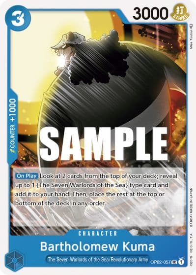 Bartholomew Kuma Paramount War One Piece card