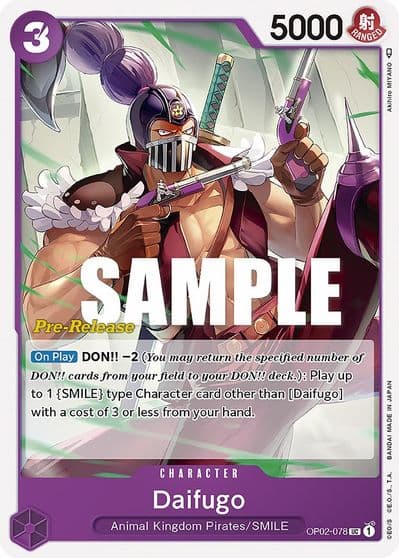 Daifugo Paramount War Pre-Release Cards One Piece card