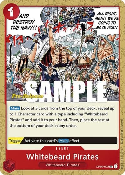 Whitebeard Pirates Paramount War Pre-Release Cards One Piece card