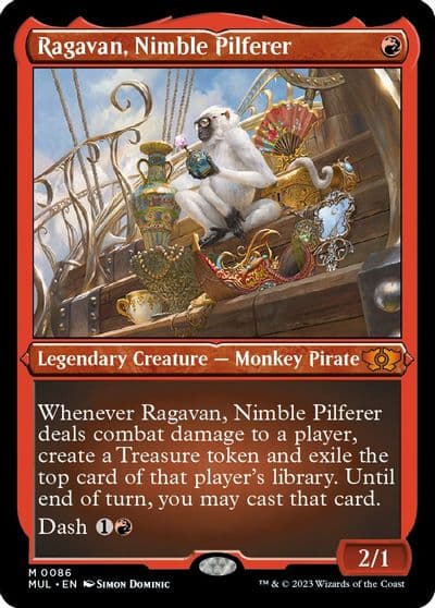 Ragavan Nimble Pilferer Foil Etched March of the Machine: Multiverse Legends Magic card