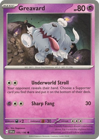 Greavard SV01: Scarlet & Violet Base Set Pokemon card