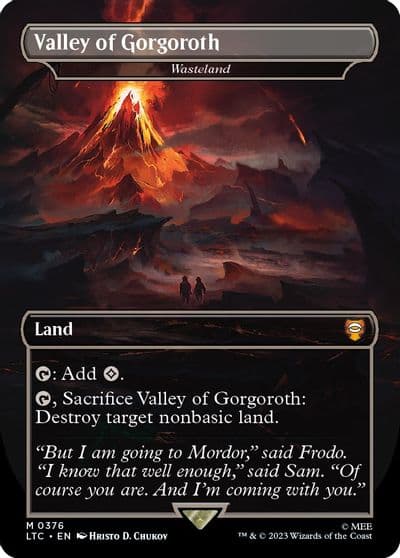 Valley of Gorgoroth Wasteland Borderless Commander: The Lord of the Rings: Tales of Middle-earth Magic card